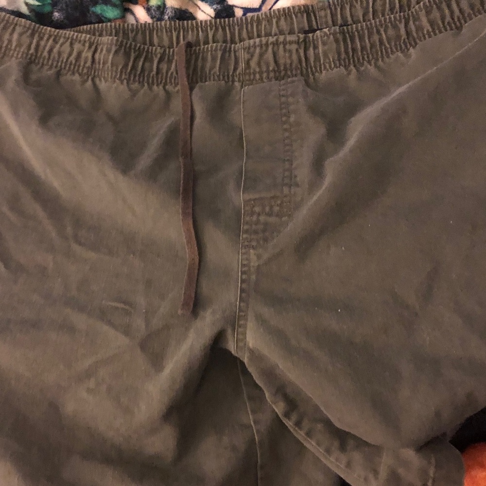 Men's Olive Drawstring Casual Shorts